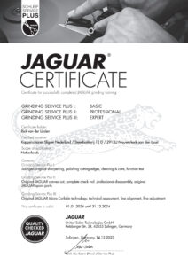 Certificaat Jaguar Solingen